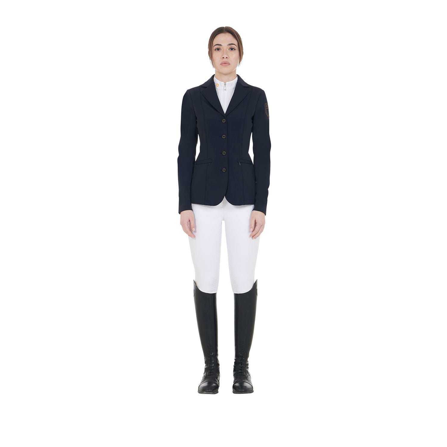 Women's competition jacket with contrasting embroidered logo