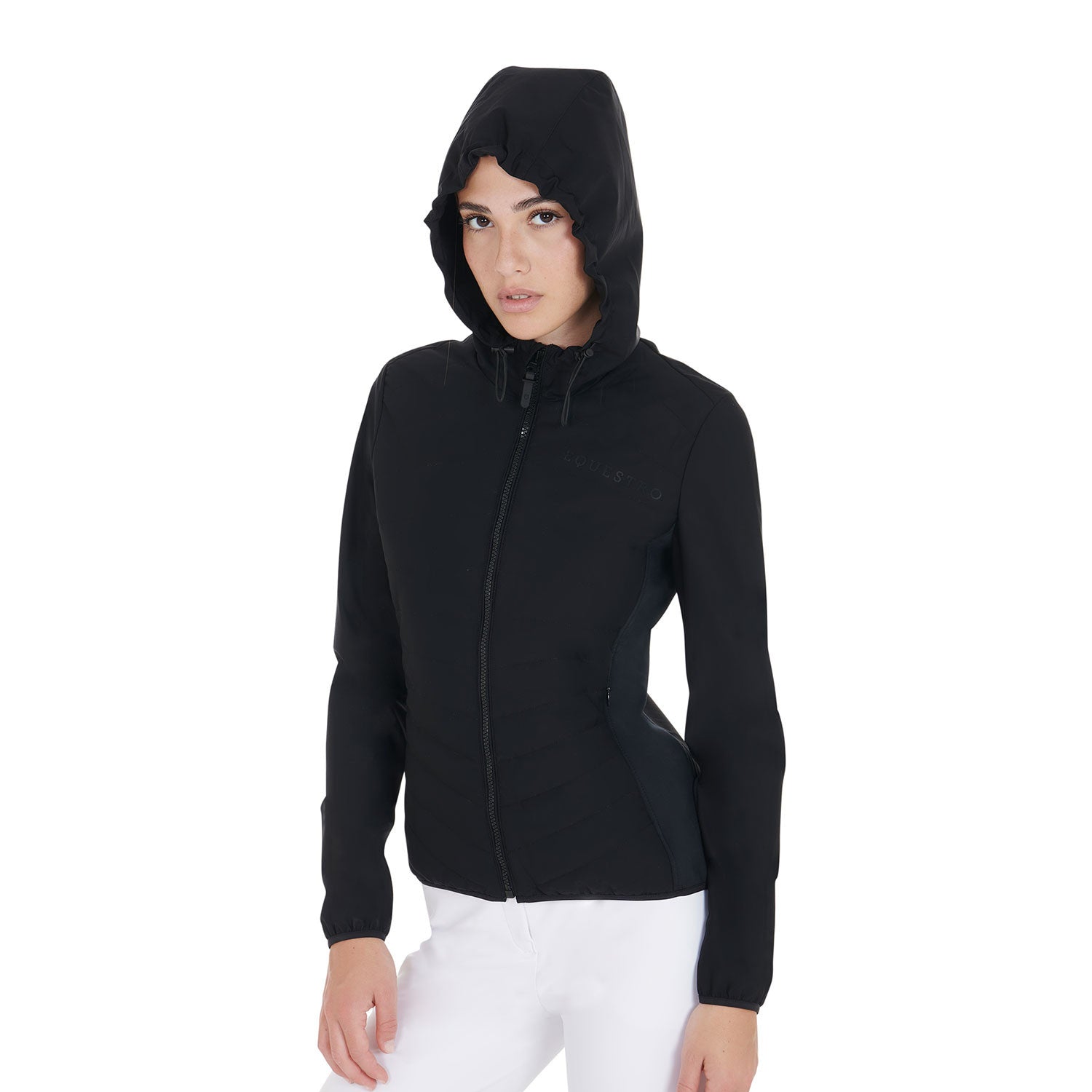 Women's down jacket in technical blend