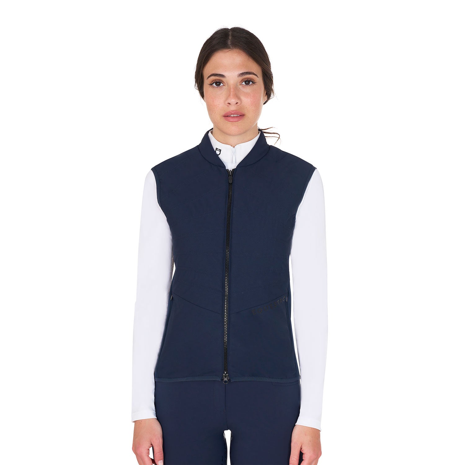 Equestro Women's slim fit vest in technical fabric