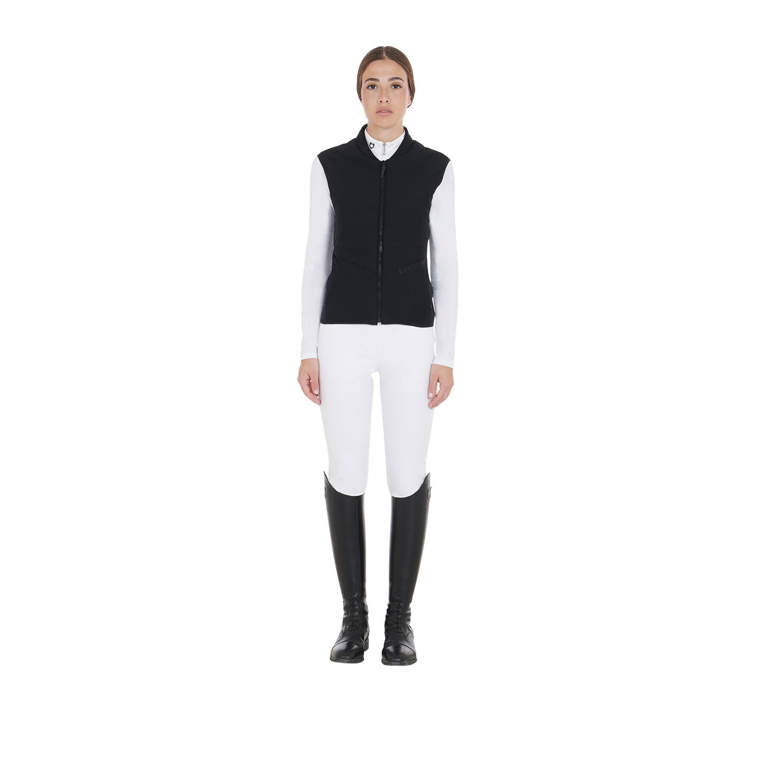 Women's slim fit vest in technical fabric