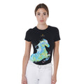 Women's slim fit T-shirt with abstract horse print