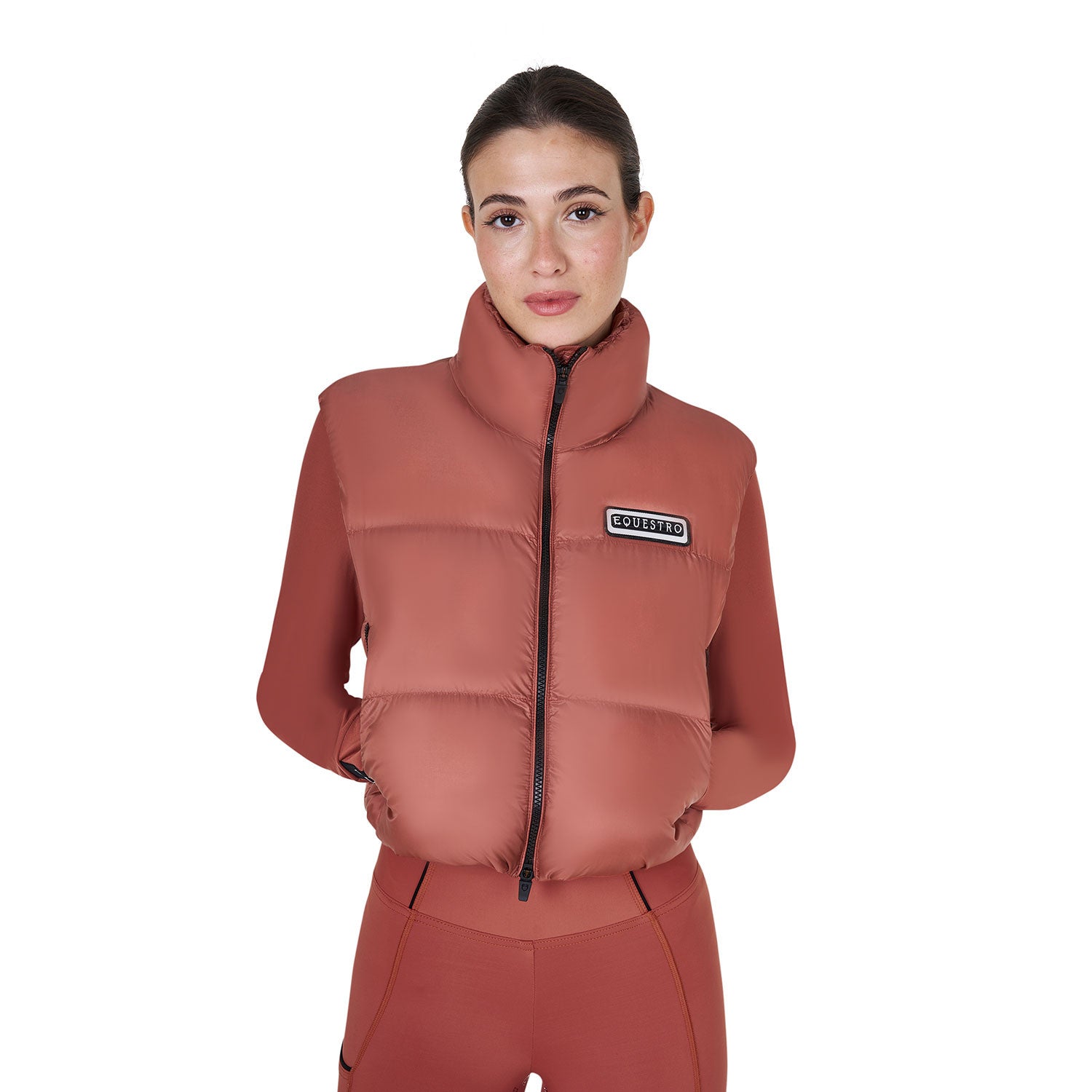 Women's zippered cropped vest