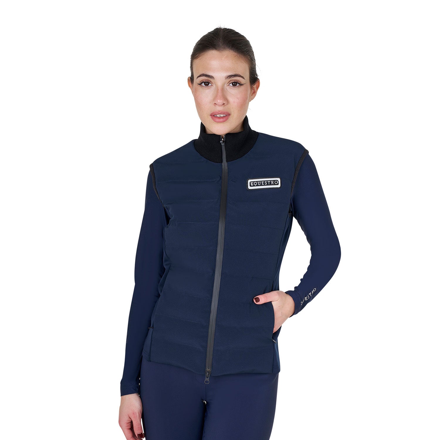 Equestro Women's zippered vest technical blend