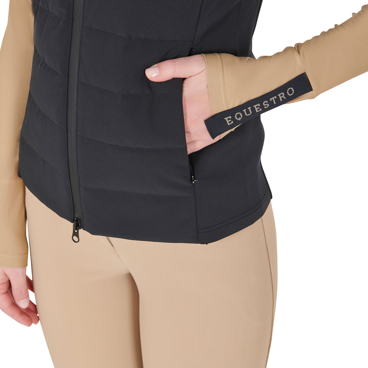 Women's zippered vest technical blend