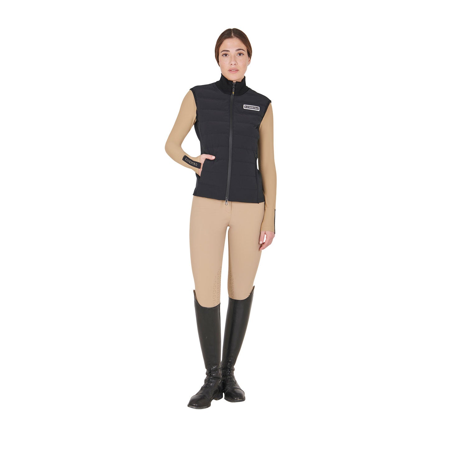 Women's zippered vest technical blend