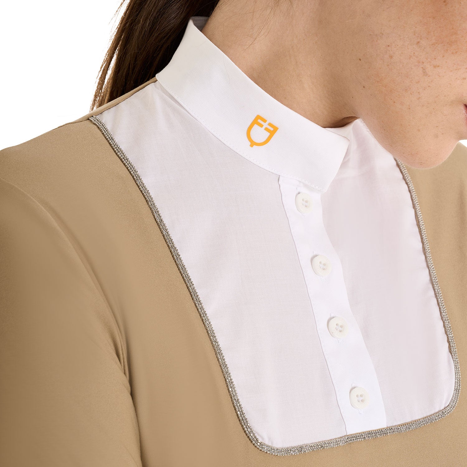 Women's slim fit buttoned competition polo shirt