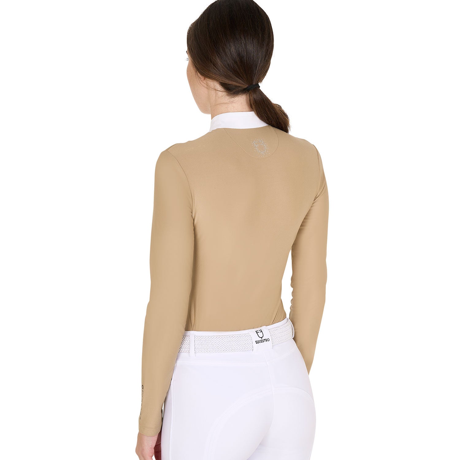 Women's slim fit competition polo shirt rhinestones