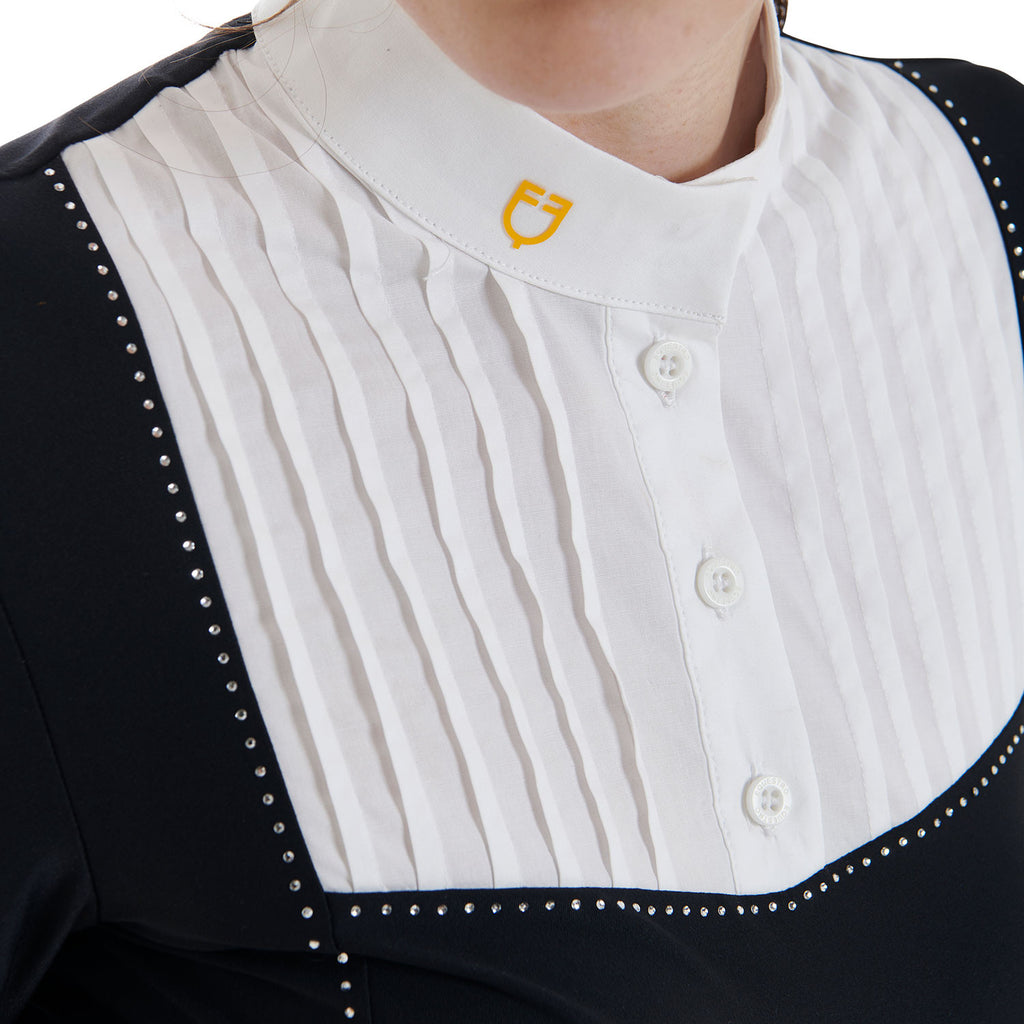 Women's slim fit competition polo shirt rhinestones