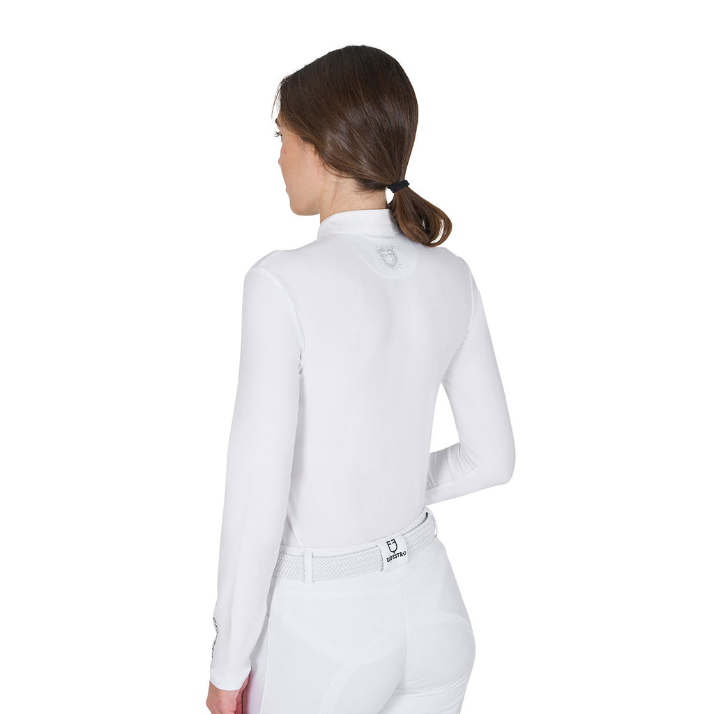 Women's slim fit competition polo shirt rhinestones