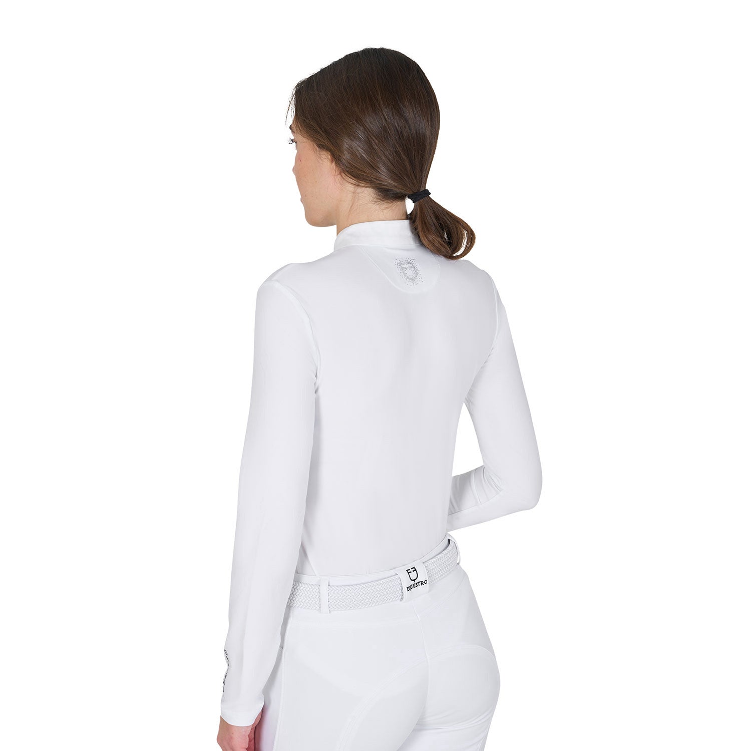 Women's slim fit competition polo shirt rhinestones