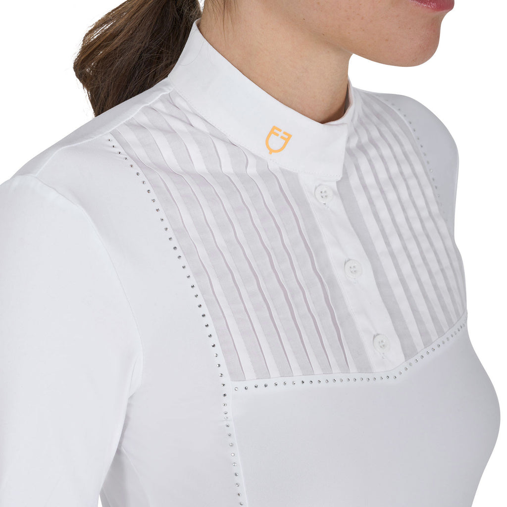 Women's slim fit competition polo shirt rhinestones