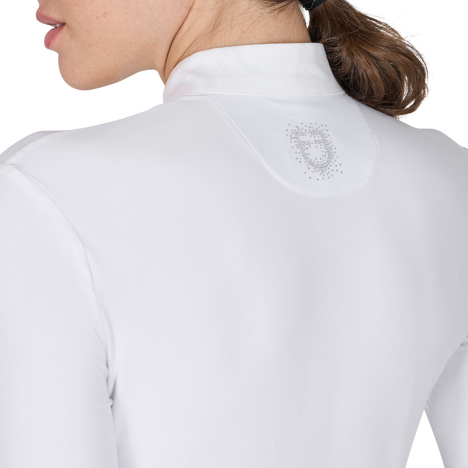 Women's slim fit competition polo shirt rhinestones