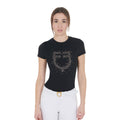 Women's slim fit T-shirt pink rhinestones