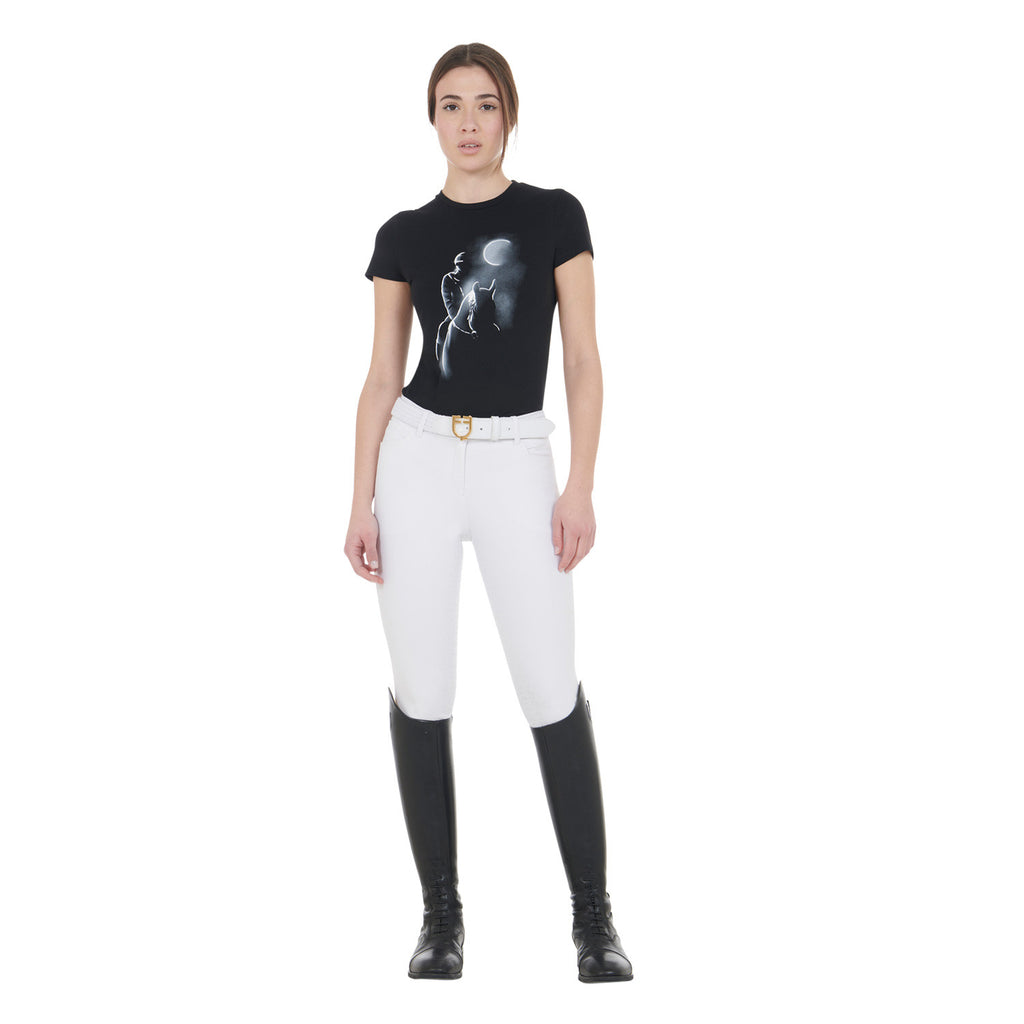 Women's slim fit T-shirt moonlight print