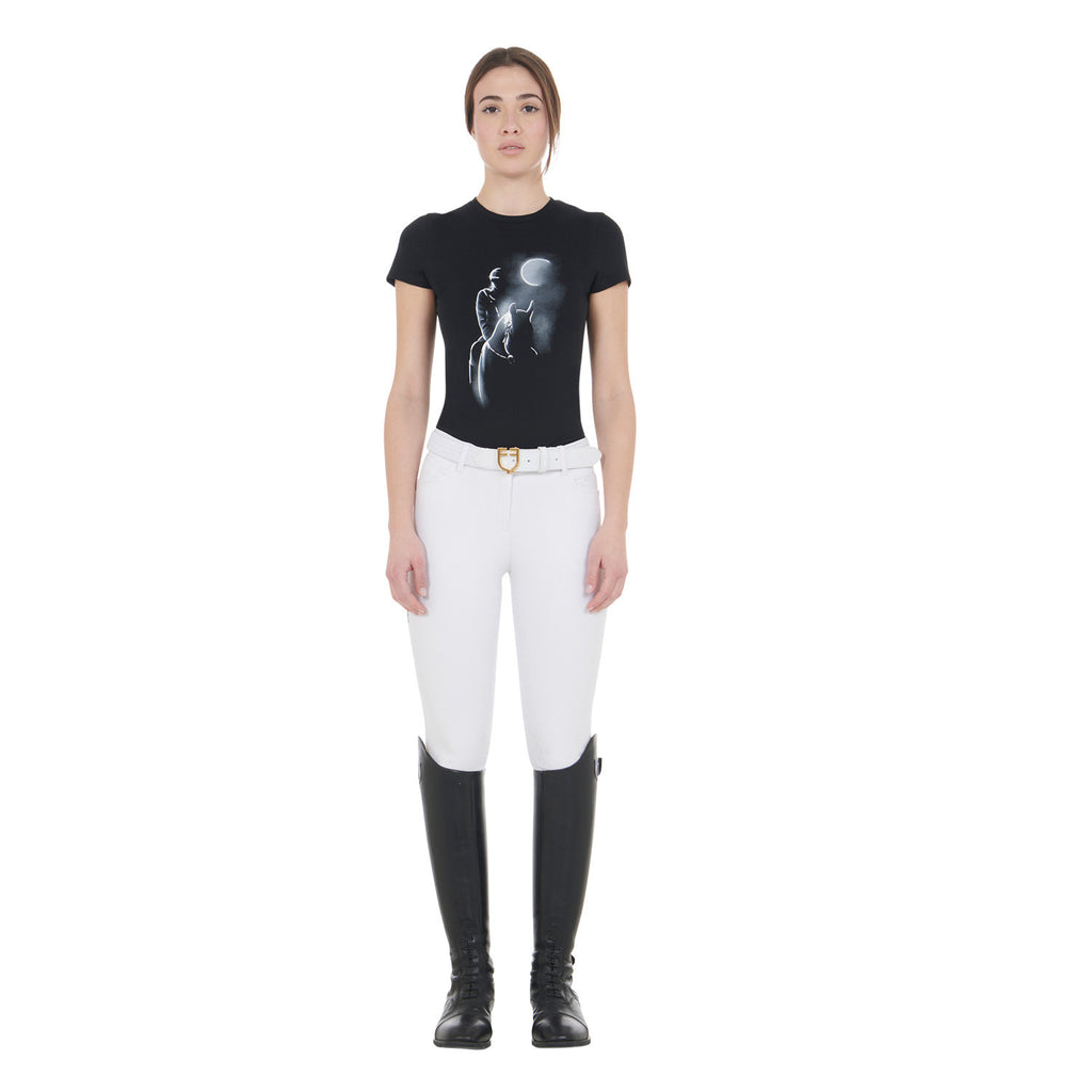 Women's slim fit T-shirt moonlight print