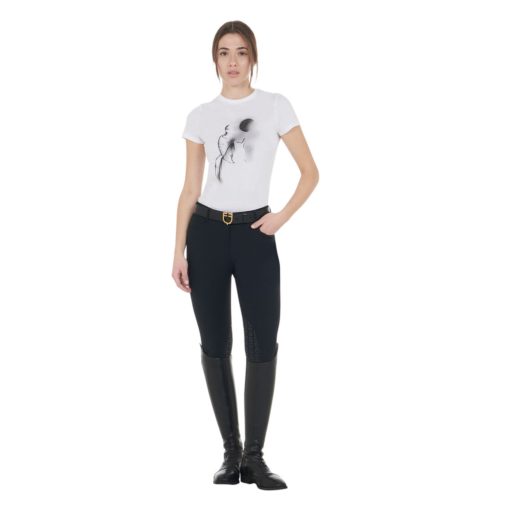 Women's slim fit T-shirt moonlight print