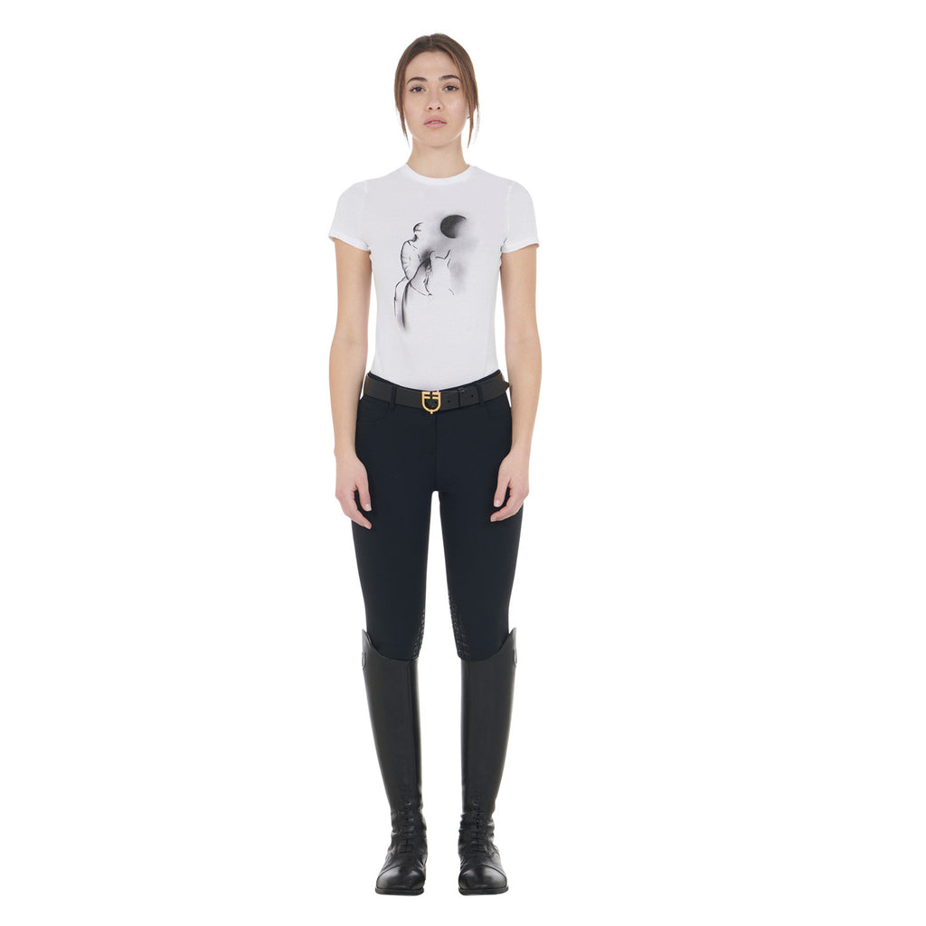 Women's slim fit T-shirt moonlight print
