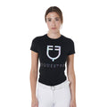 Women's slim fit multicolor logo print cotton t-shirt