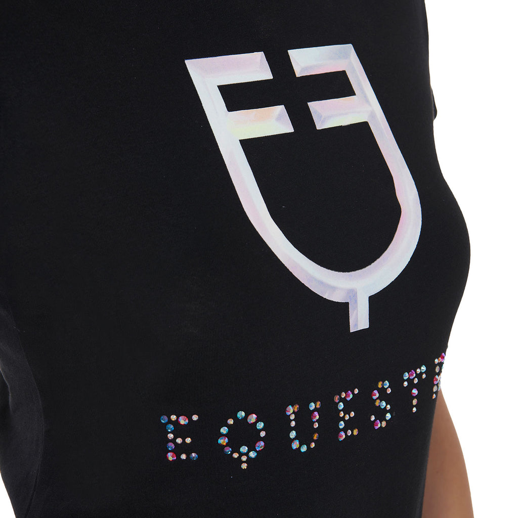 Women's slim fit multicolor logo print cotton t-shirt