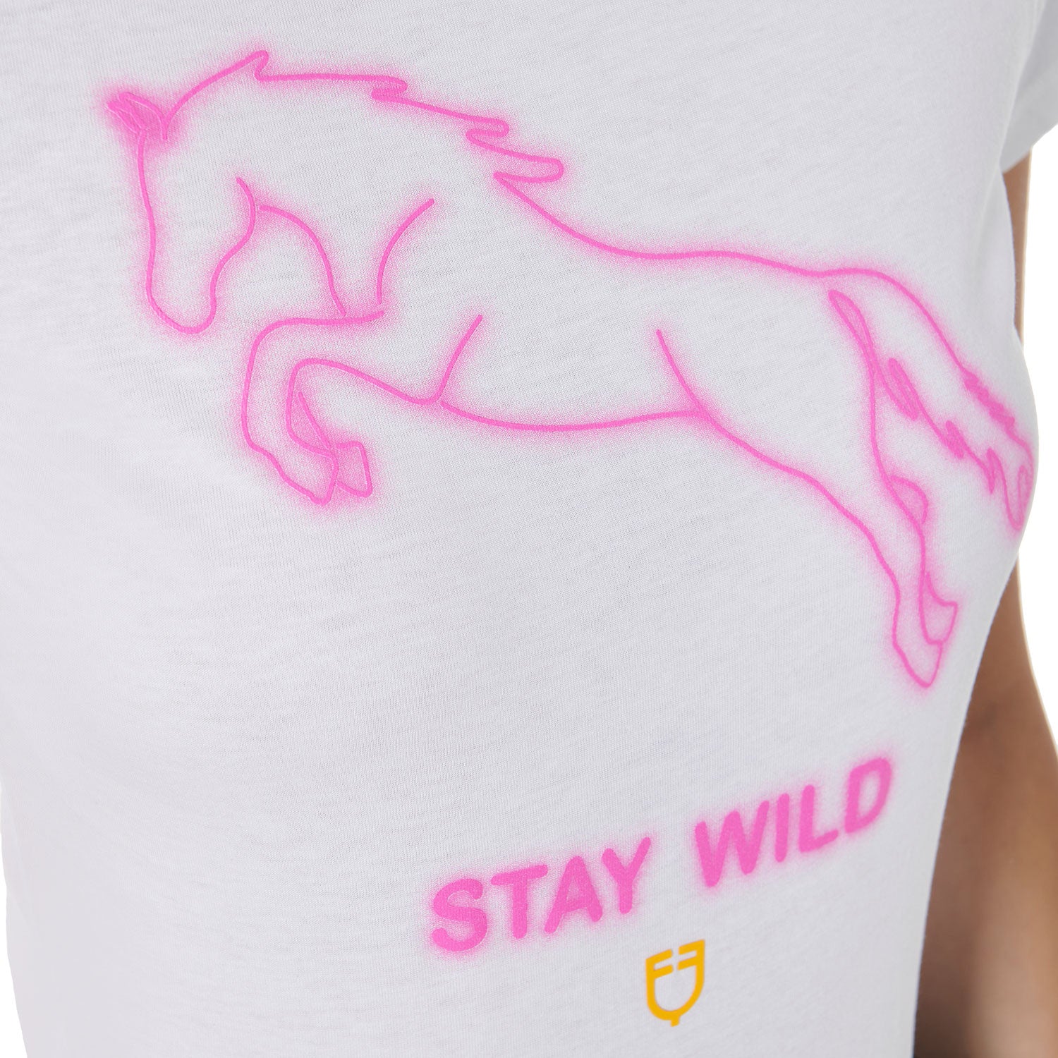 Women's slim fit Stay Wild print cotton t-shirt