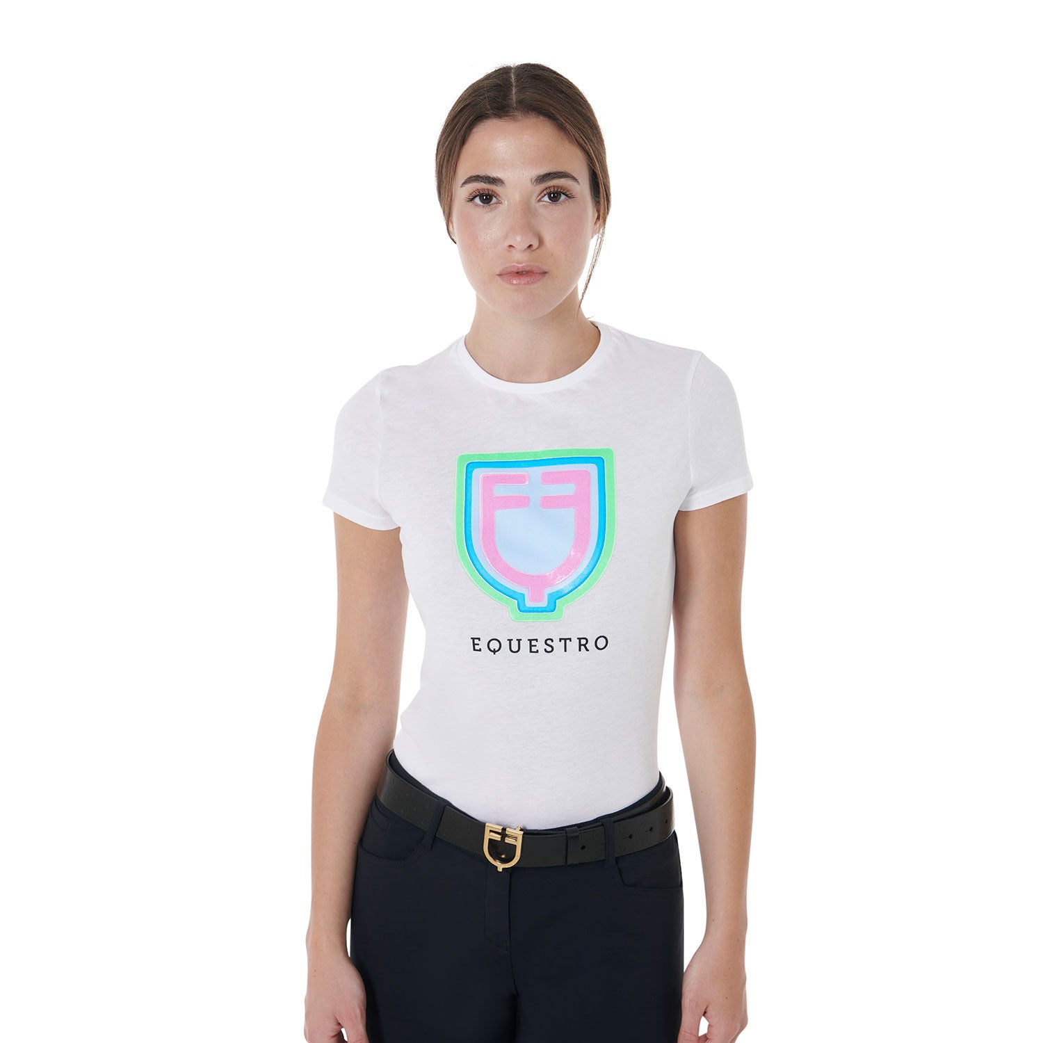 Women's psychedelic logo cotton t-shirt