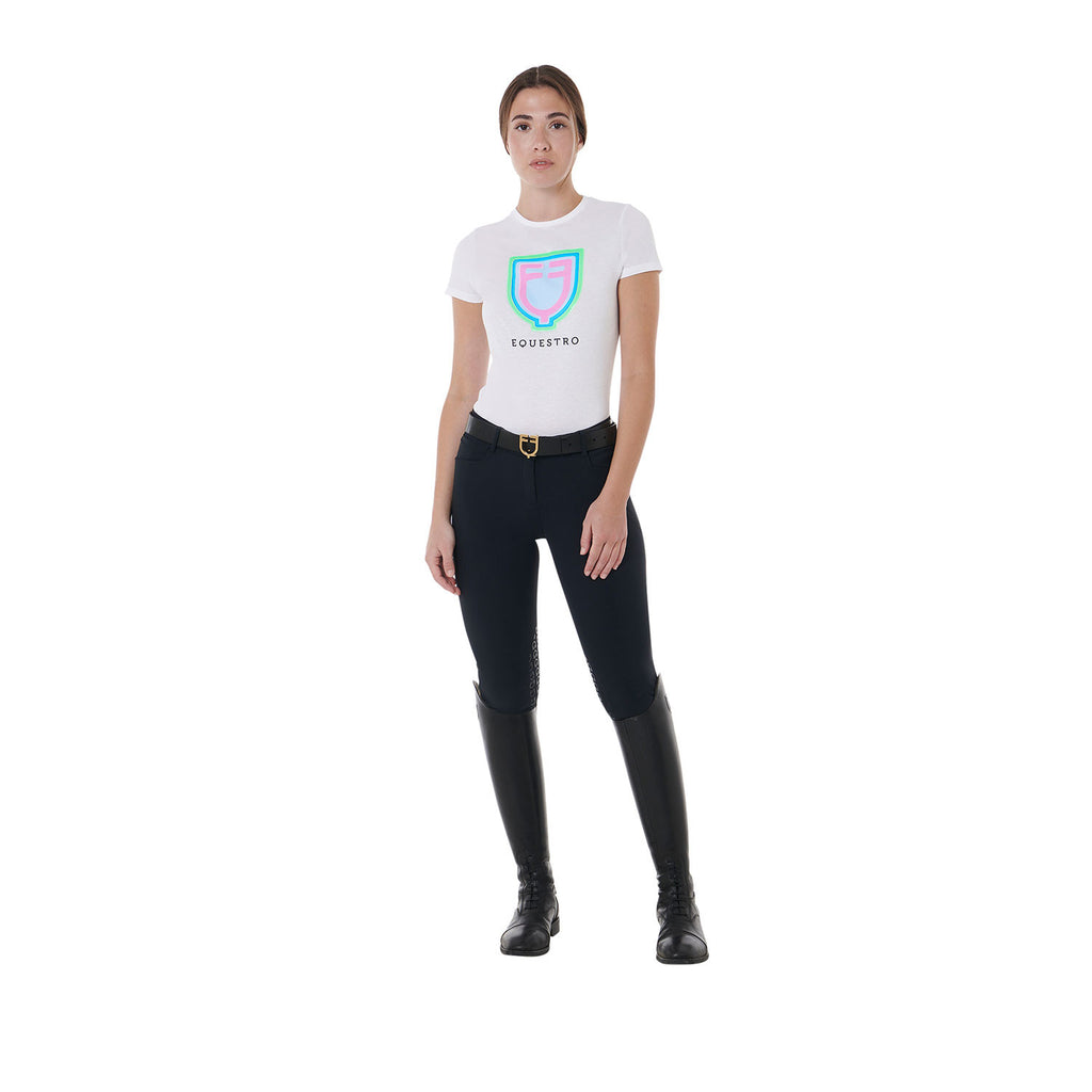 Women's psychedelic logo cotton t-shirt