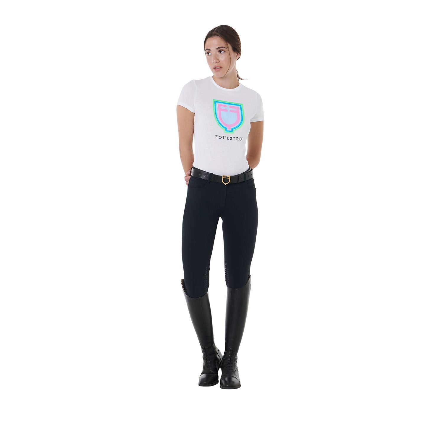 Women's psychedelic logo cotton t-shirt