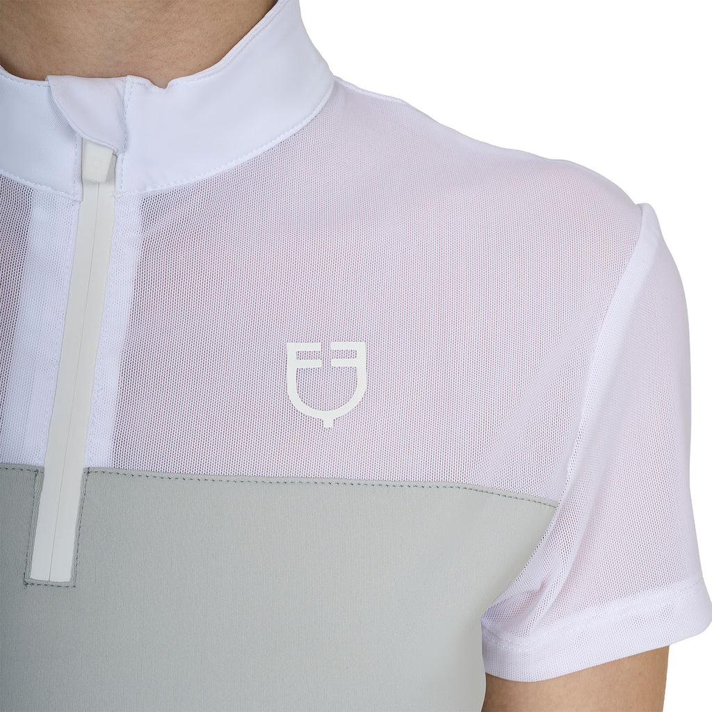 Women's training polo shirt with mesh inserts