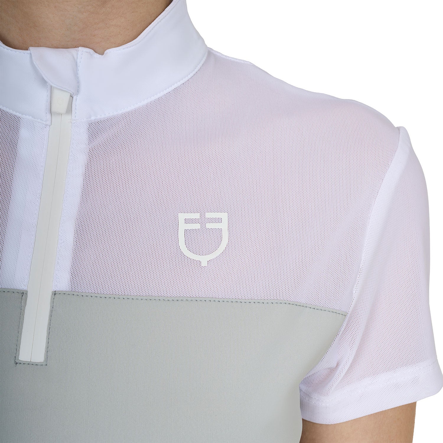 Women's training polo shirt with mesh inserts