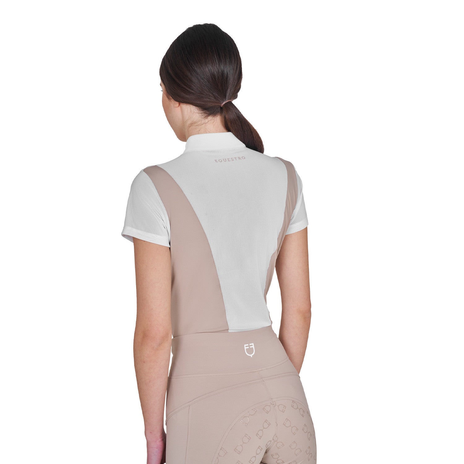 Women's training polo shirt with mesh inserts
