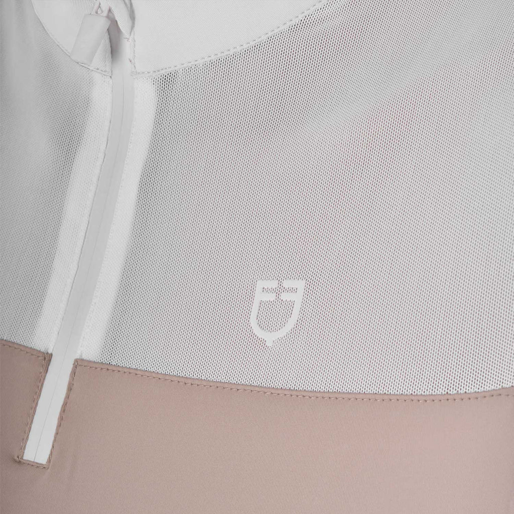 Women's training polo shirt with mesh inserts