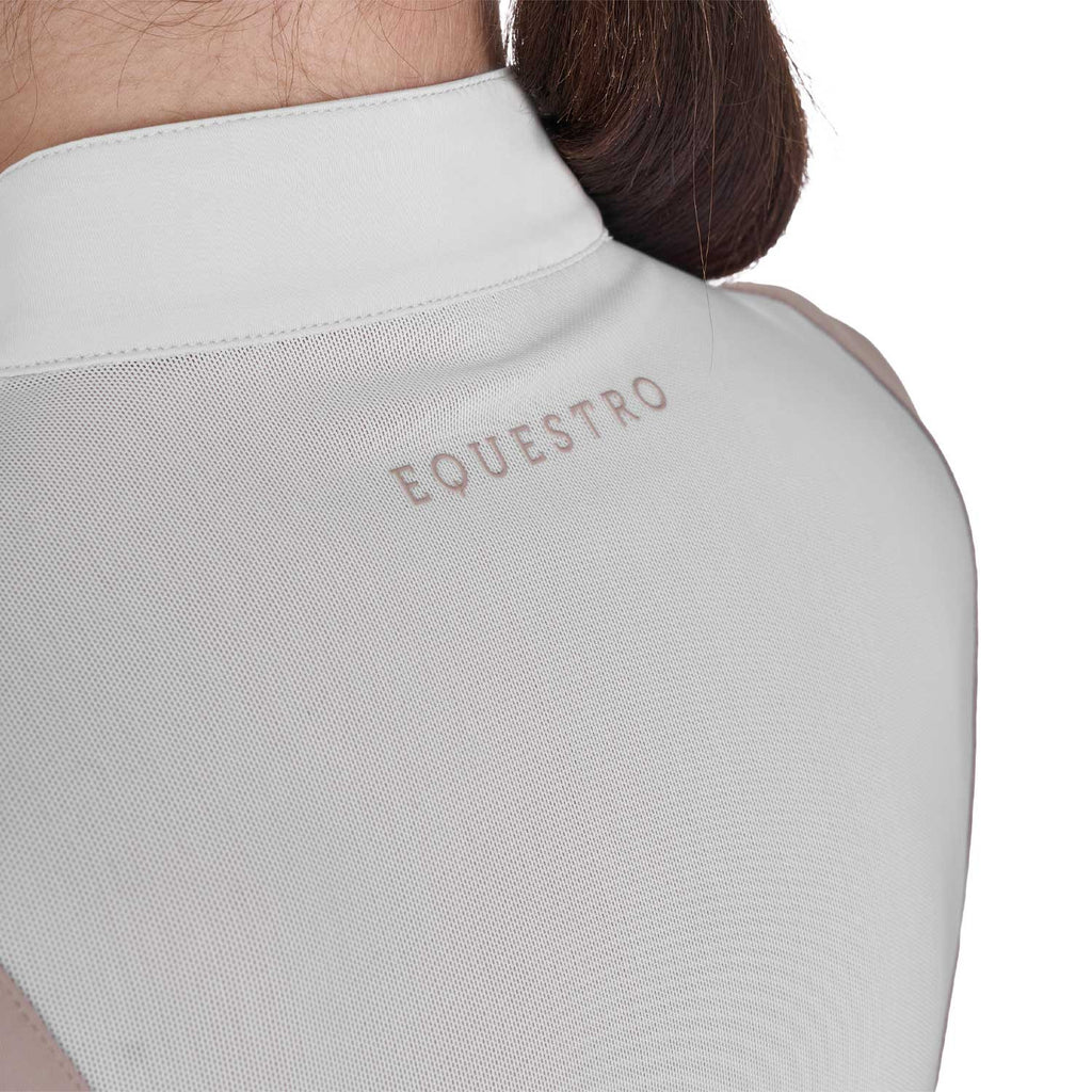 Women's training polo shirt with mesh inserts