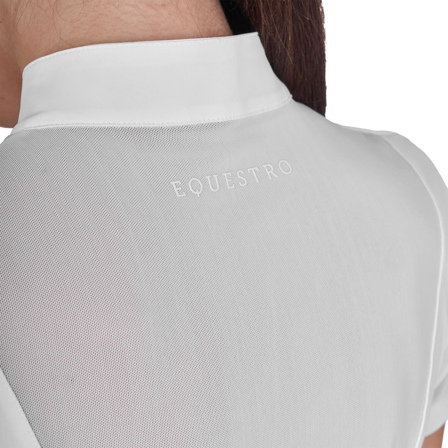 Women's training polo shirt with mesh inserts