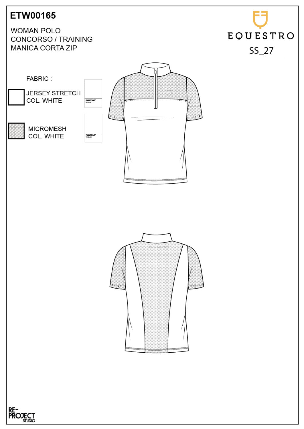 Women's training polo shirt with mesh inserts