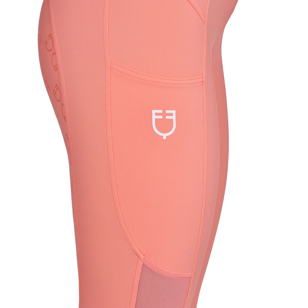 Women's slim fit leggings micro mesh inserts