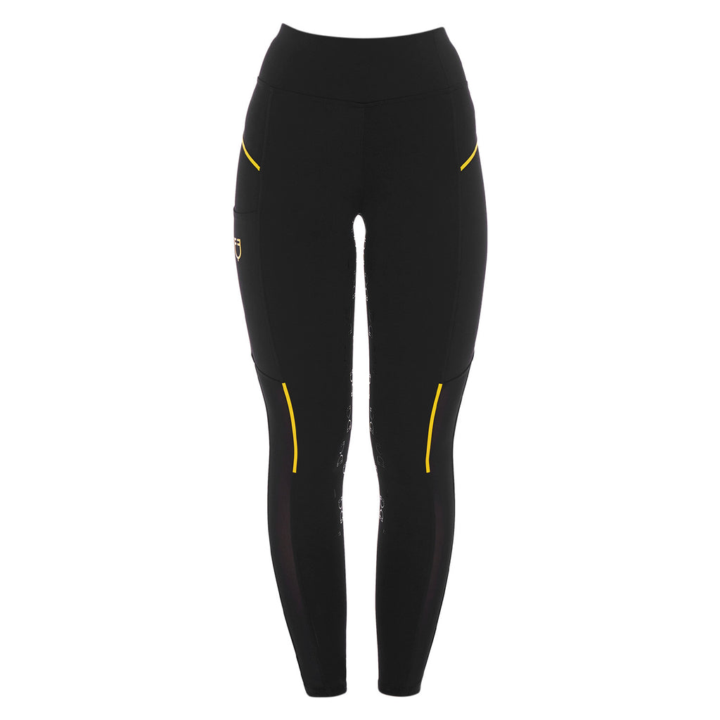 Women's slim fit leggings micro mesh inserts