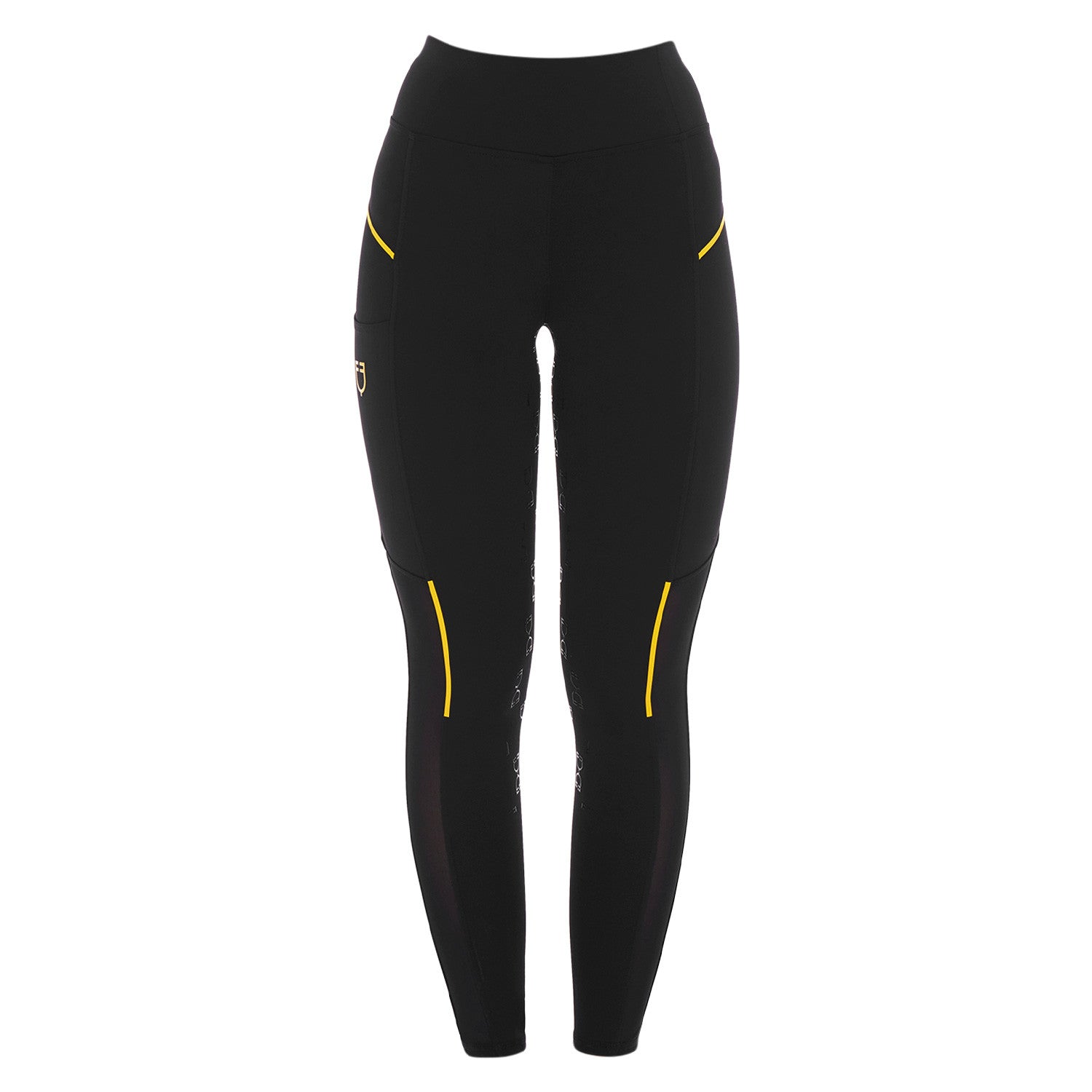 Women's slim fit leggings micro mesh inserts
