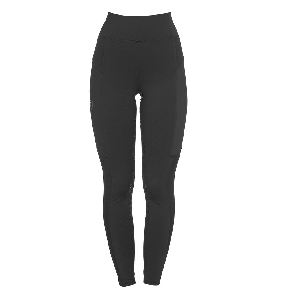 Women's slim fit leggings micro mesh inserts