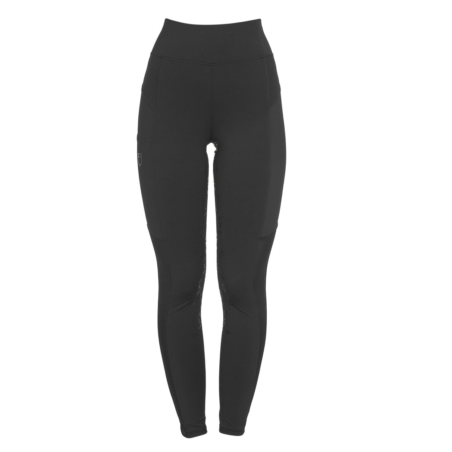 Women's slim fit leggings micro mesh inserts