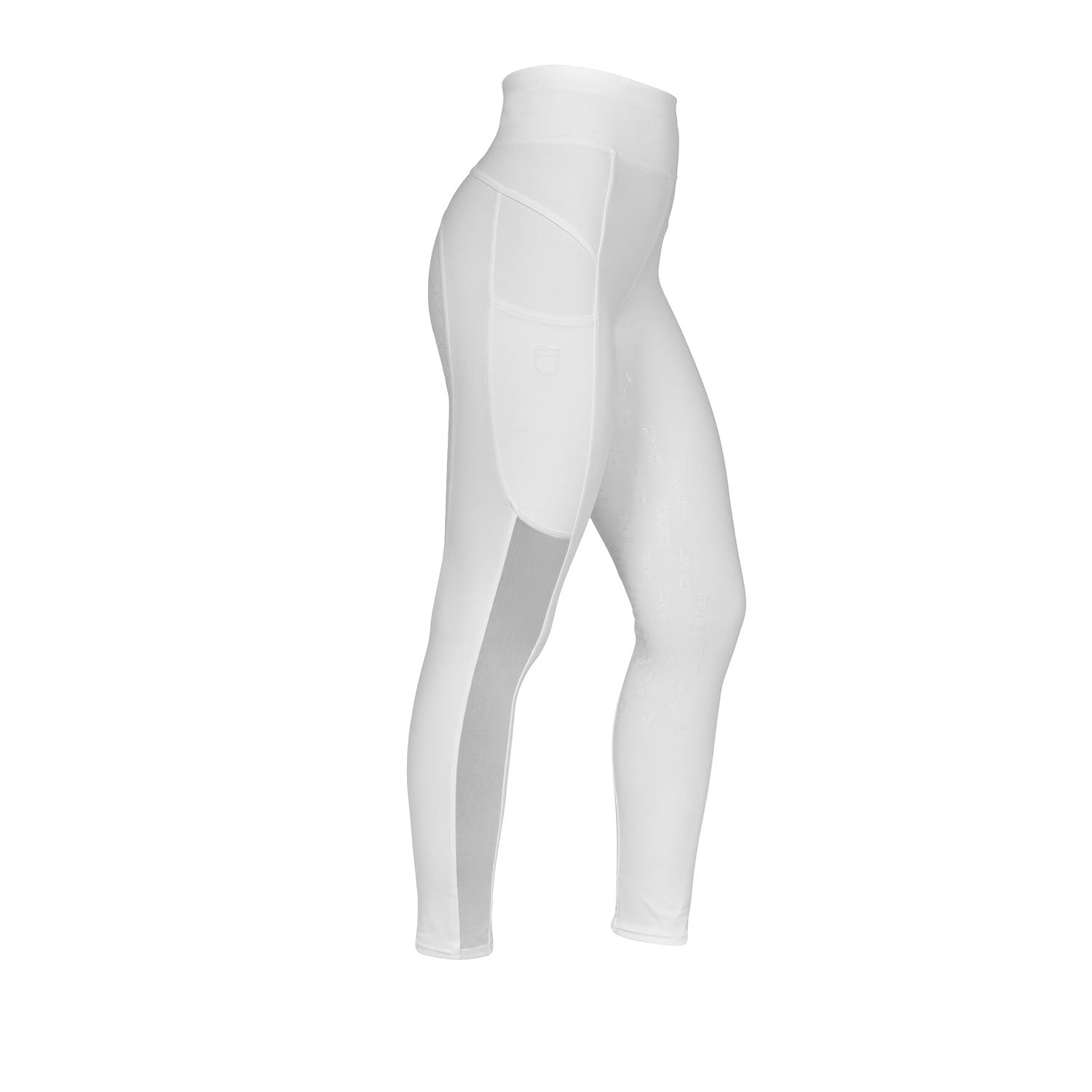 Equestro Women's slim fit leggings micro mesh inserts
