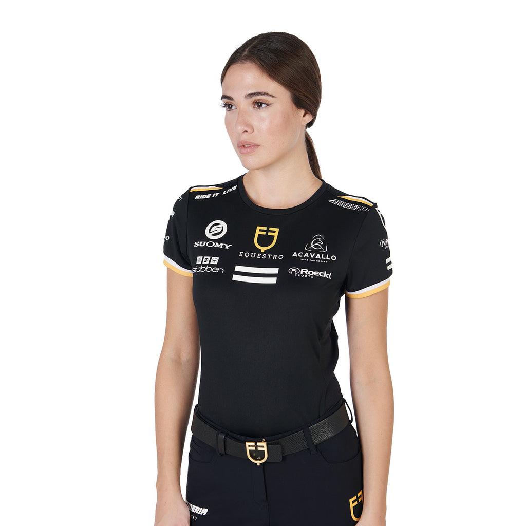 Women's multi logo T-shirt technical fabric