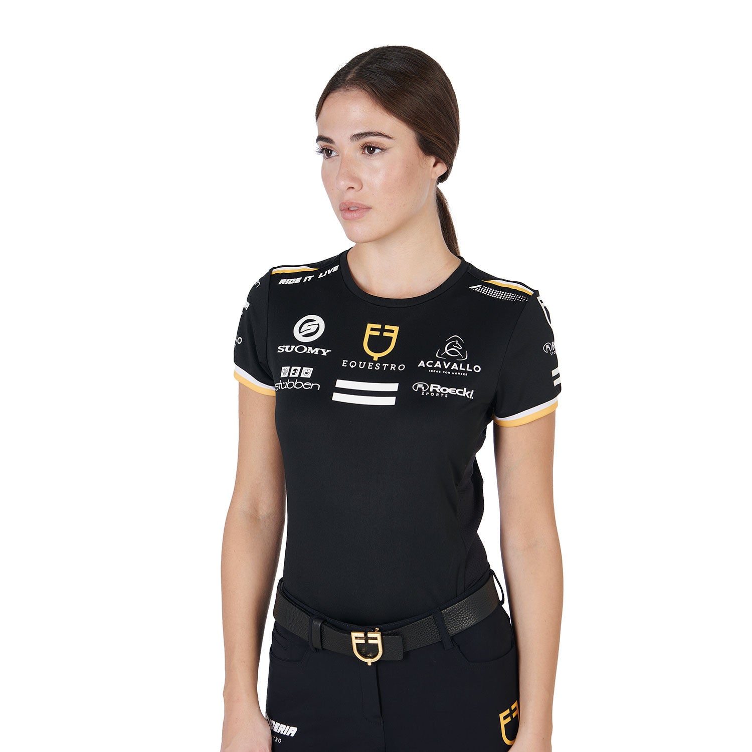 Women's multi logo T-shirt technical fabric