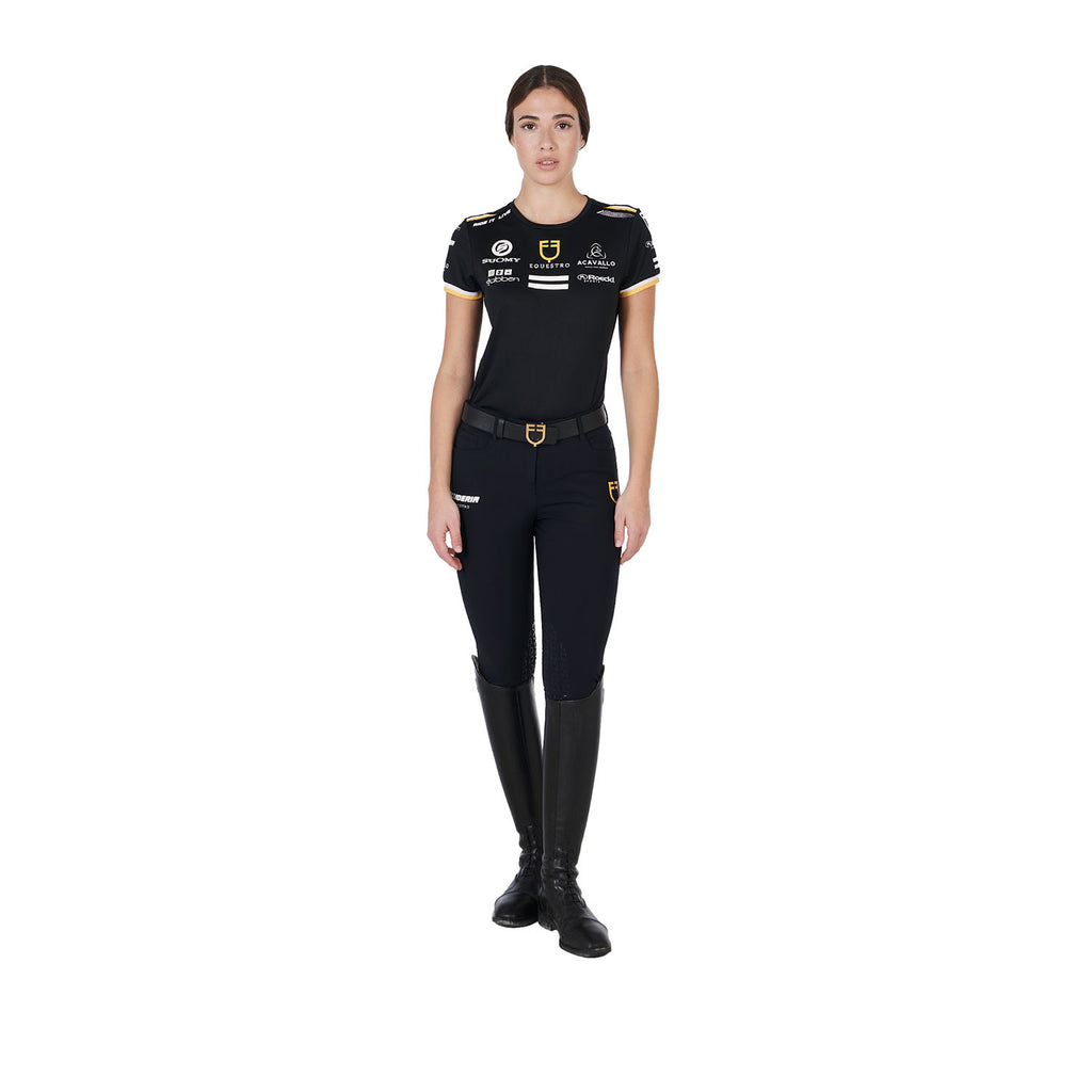 Women's multi logo T-shirt technical fabric