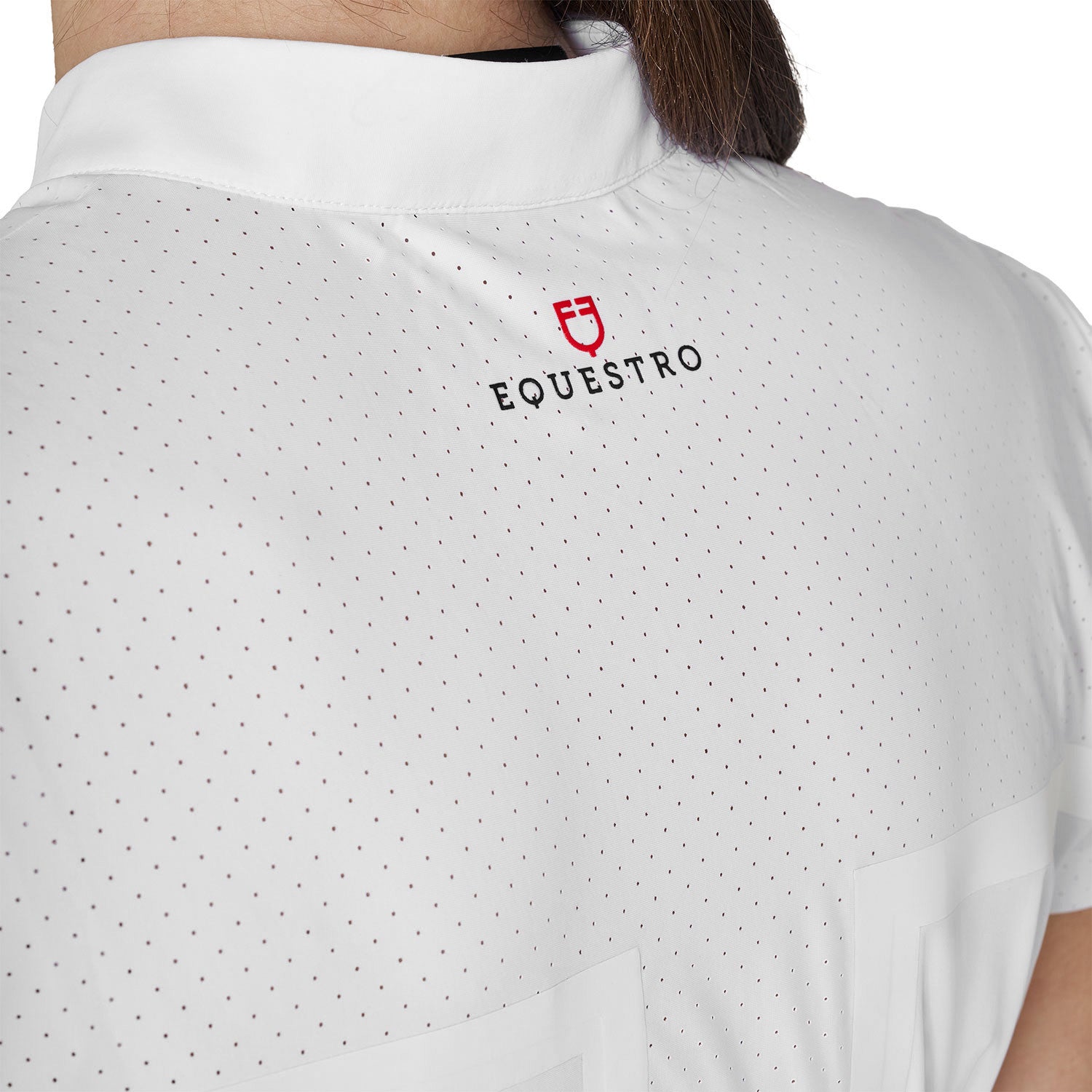 Equestro Ridertechnology women's competition polo shirt perforated fabric