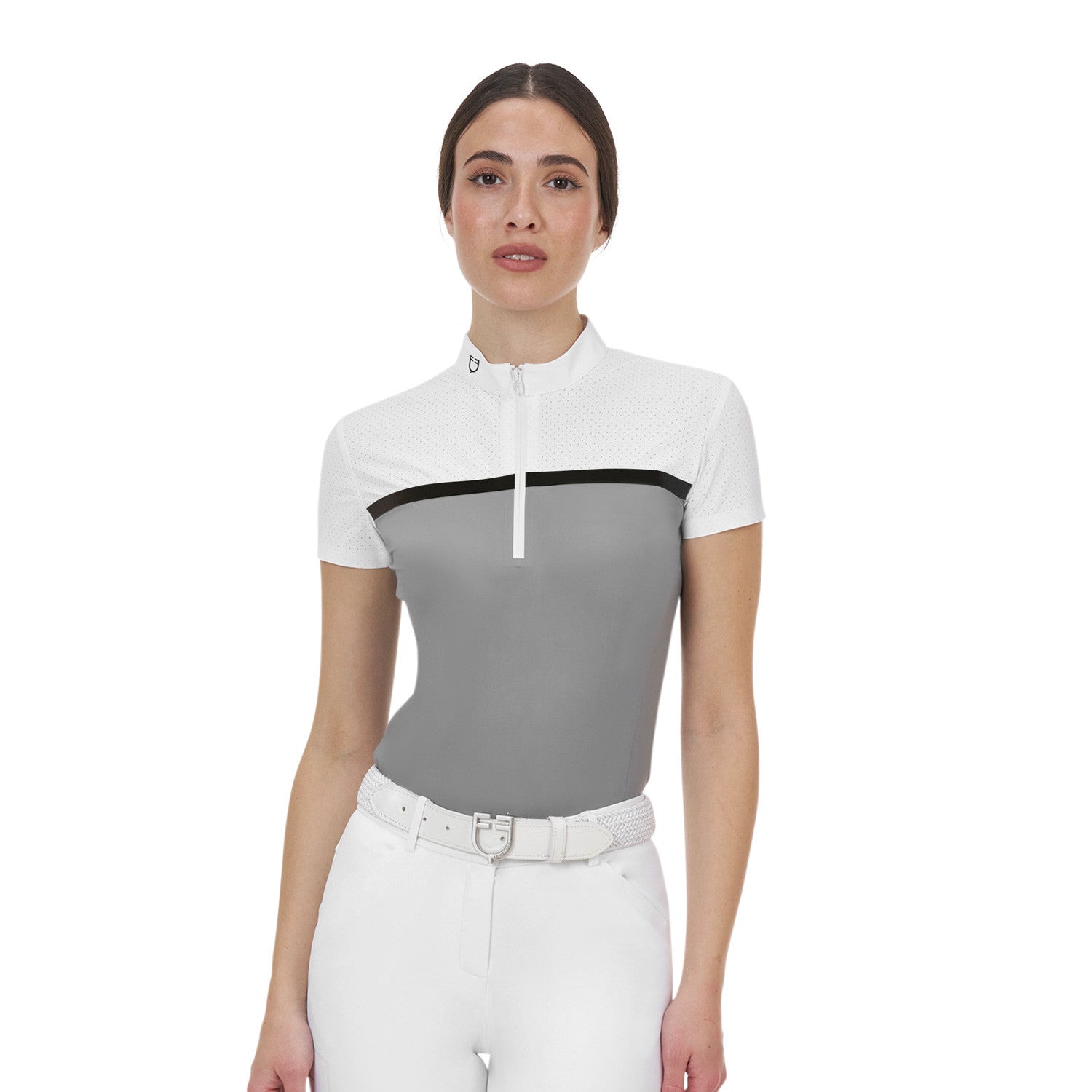 Equestro Equestro Ridertechnology women's competition polo shirt perforated fabric