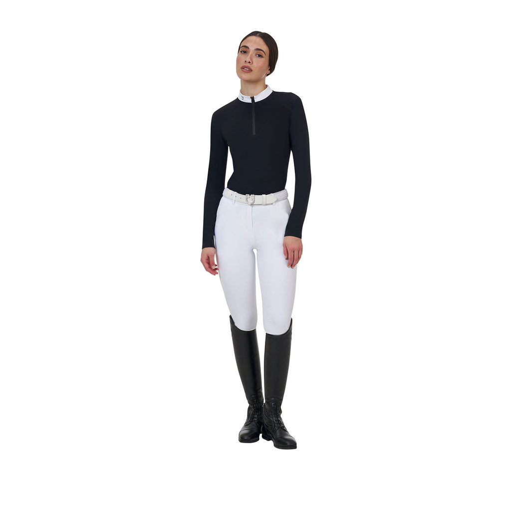 Equestro Ridertechnology women's competition polo shirt long sleeves and zip