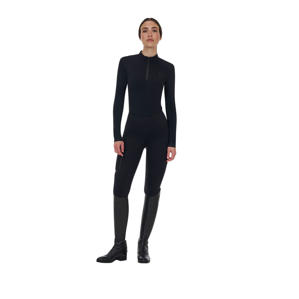 Equestro Ridertechnology women's training polo shirt long sleeves and zip