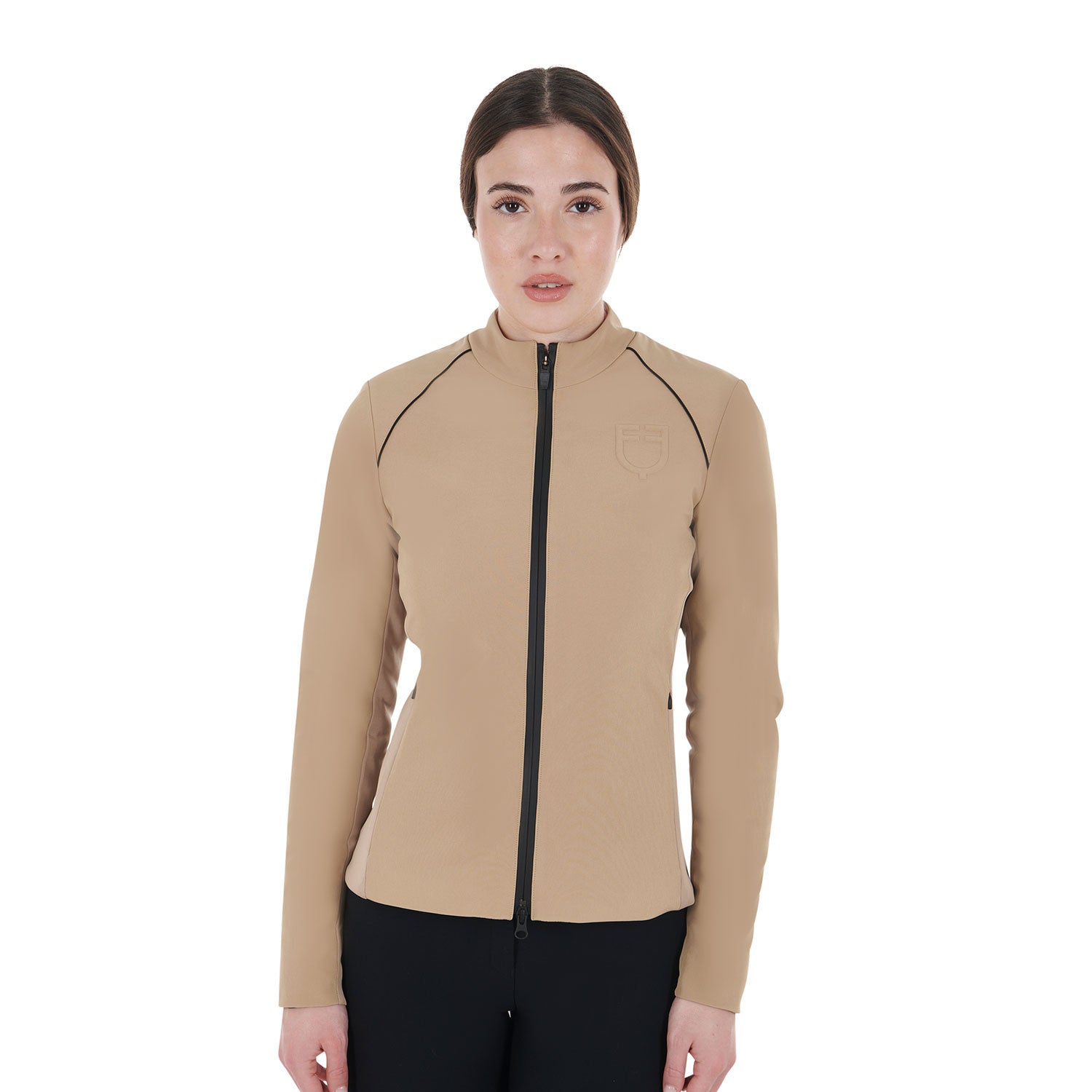 Women's softshell jacket in padded technical fabric