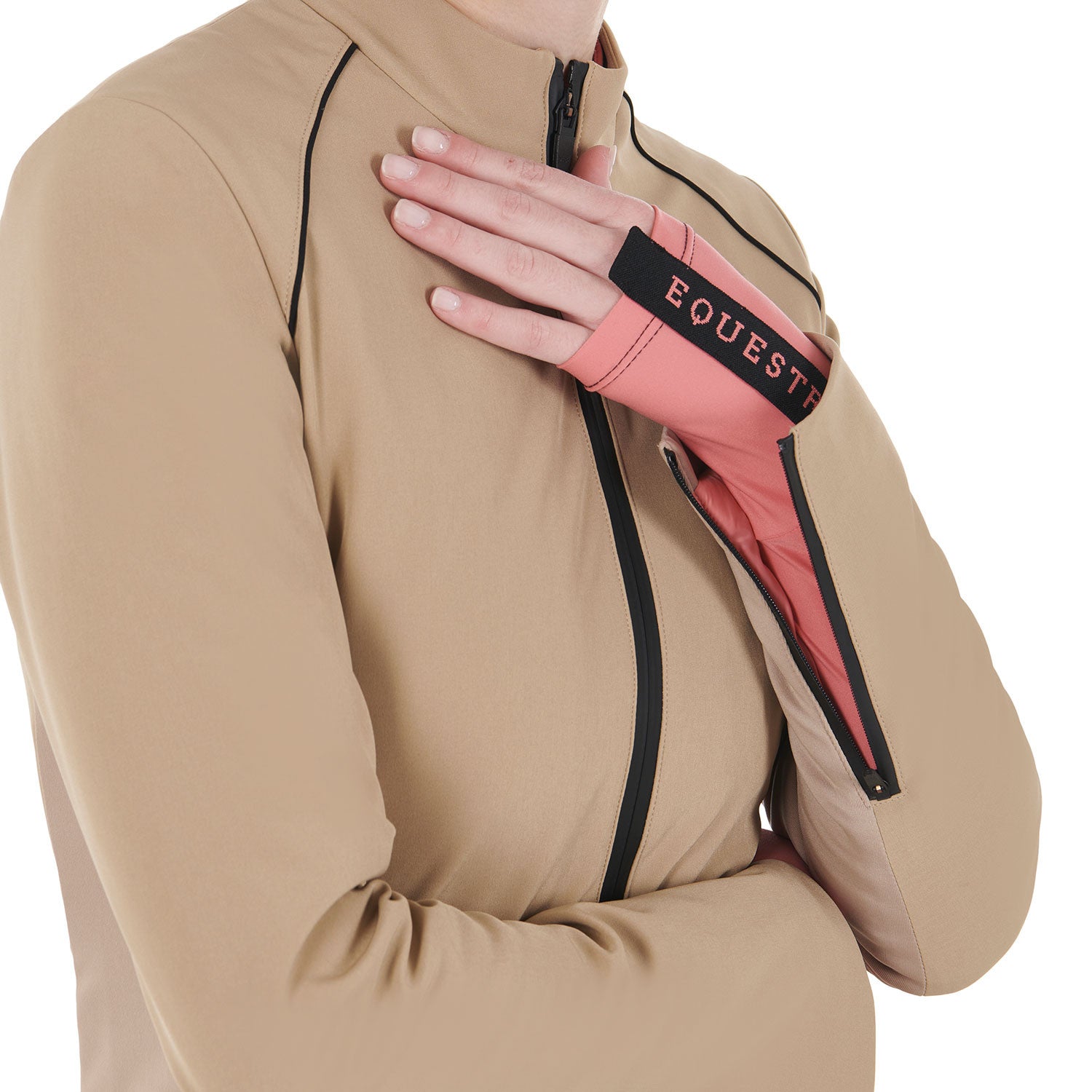 Women's softshell jacket in padded technical fabric
