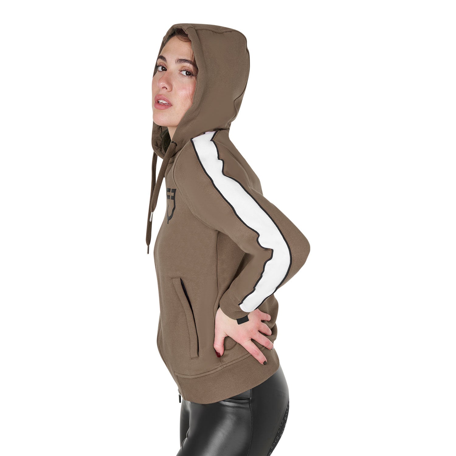 Women's hooded sweatshirt with front zip